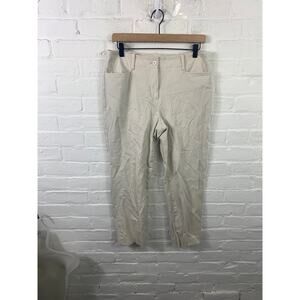 Talbots Women’s Heritage Tapered Leg Chino Pant Flat Front Cotton Beige Size 10